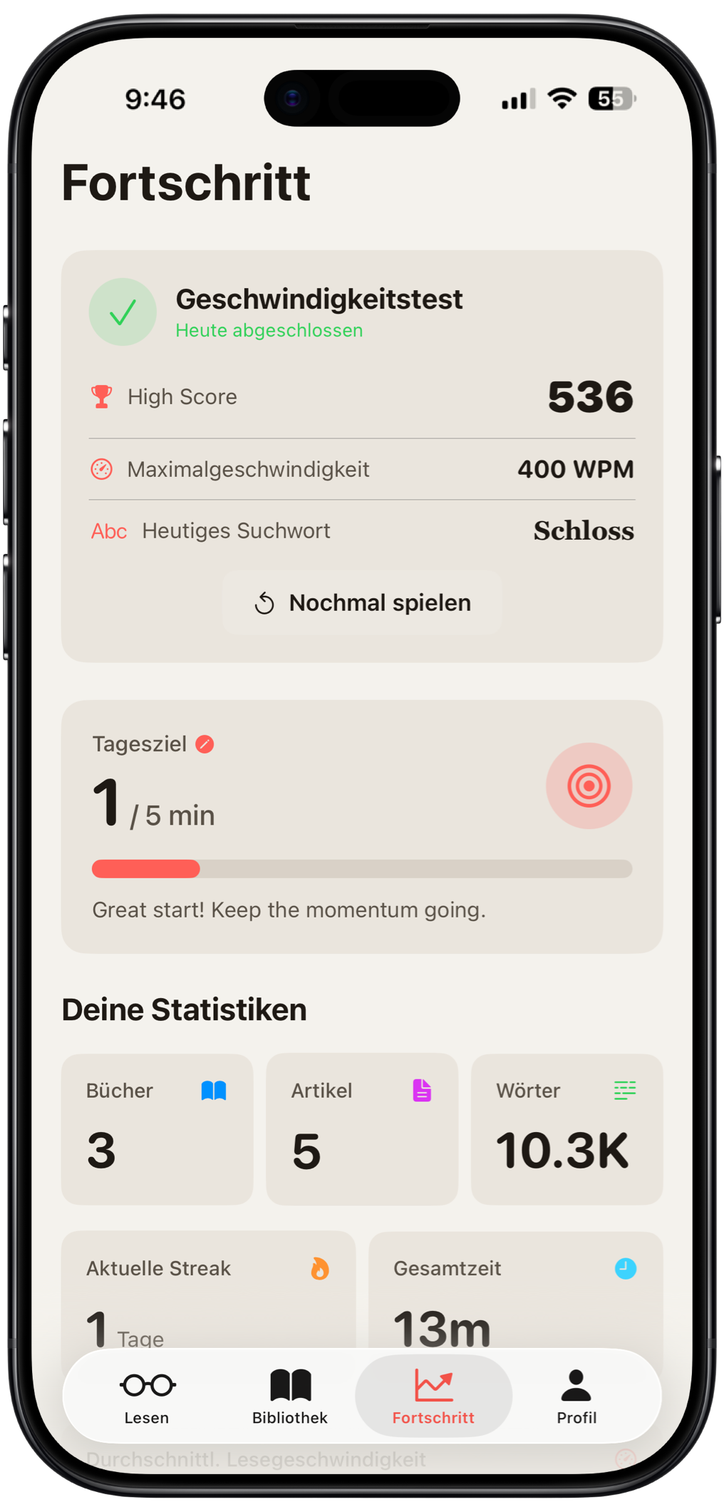 Fortschritt verfolgen